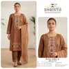 11011 A To D By Zorista Pure Camric Cotton Top With Bottom Dupatta